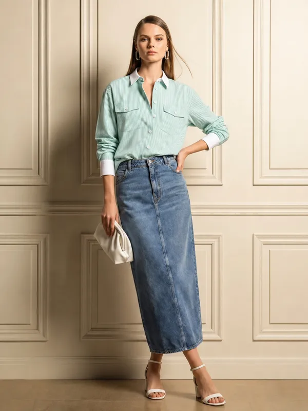 Mint_Green_Striped_Shirt_for_Women