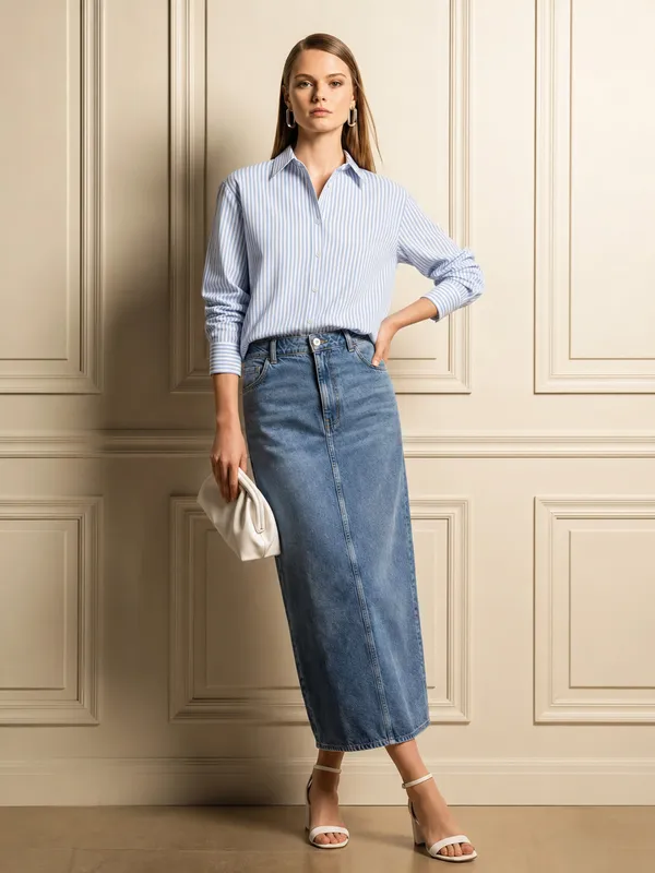 Blue_And_White_Striped_Regular_Fit_Shirt_For_Women
