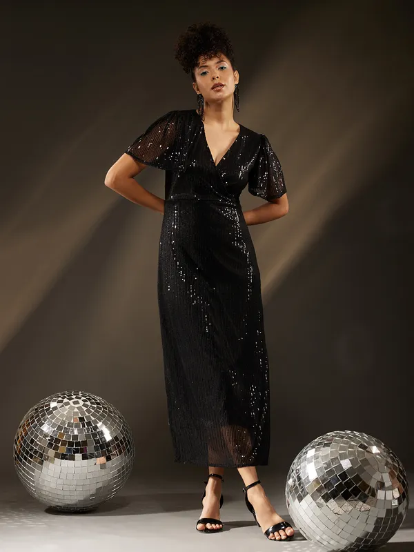 Black_Sequin_Wrap_Midi_Dress_for_Women