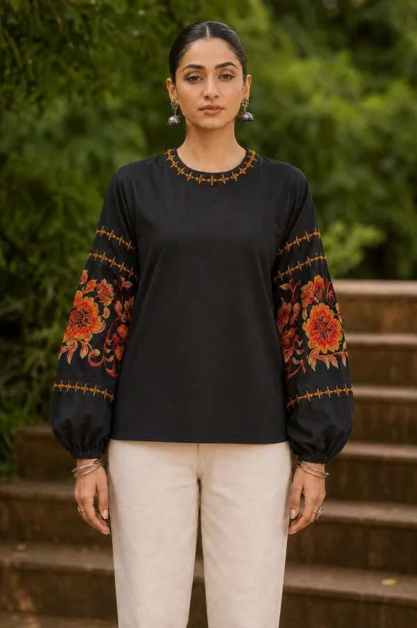 Black_Embroidered_Regular_Fit_Top_for_Women