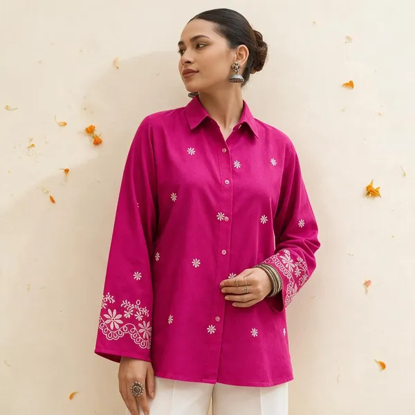 Magenta_Embroidered_Relaxed_Fit_Shirt_for_Women