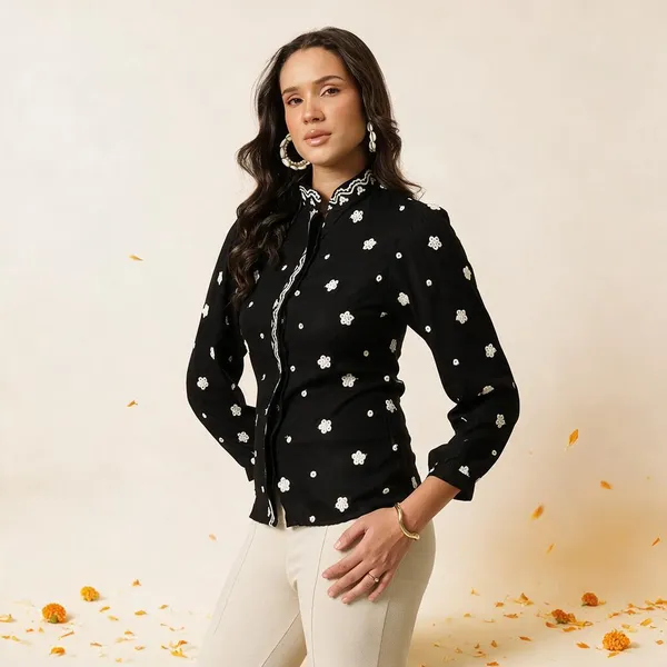 Black_Floral_Print_Regular_Fit_Shirt_for_Women
