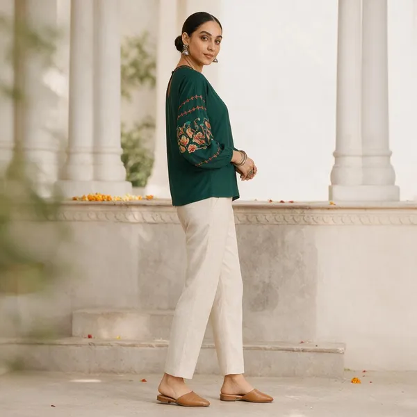 Green_Embroidered_Relaxed_Fit_Top_for_Women