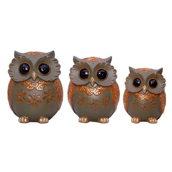 Handcrafted_Brown_Green_Owl_Figurine_Set_With_Three_Different_Sizes