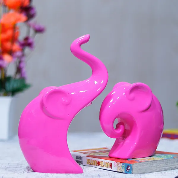 Charming_Elephant_Showpiece_For_Home_Decor_Pink_9_Inch