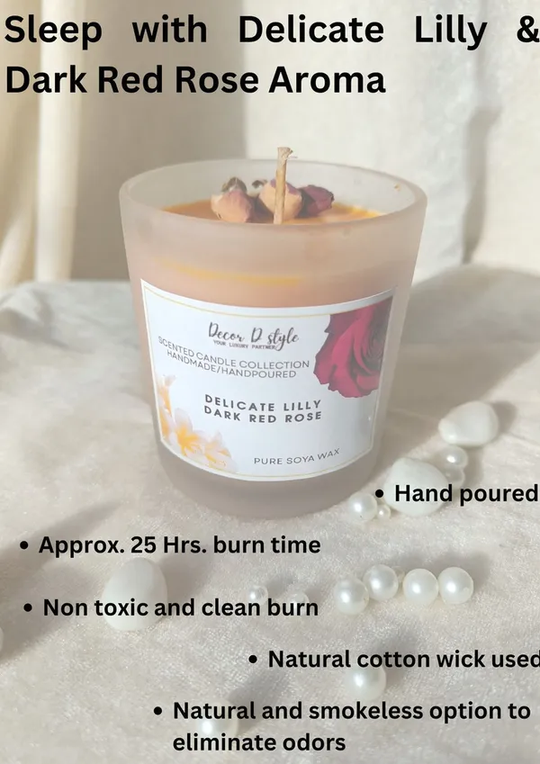 Hand_Made_Frosted_Jar_Candle_With_Delicate_Lilly_Dark_Red_Rose_Aroma_Candle