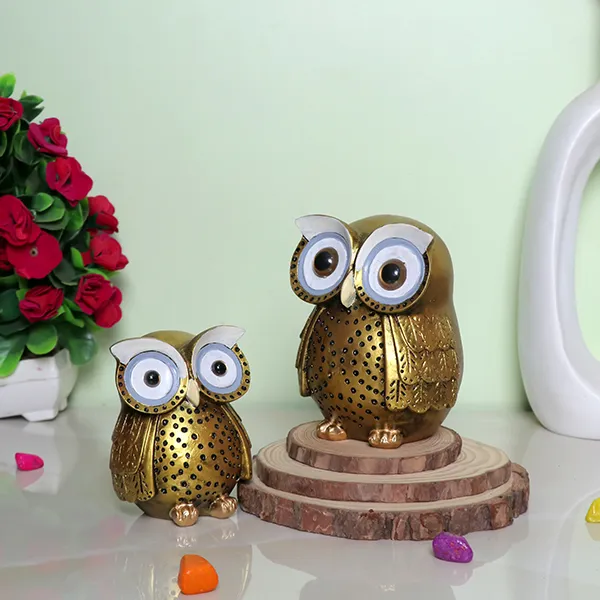 Handcrafted_Owl_Figurine_Set_Decorative_Showpiece_With_Two_Different_Sizes_Large_13cm_H_X_9cm_L_X_9cm_D_Small_10cm_H_X_7cm_L_X_7cm_D
