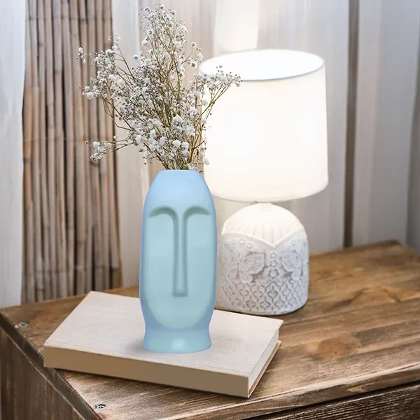 Human_Face_Flower_Vases_For_Home_Decor_Light_Green_Polyresin_9_5_Inch