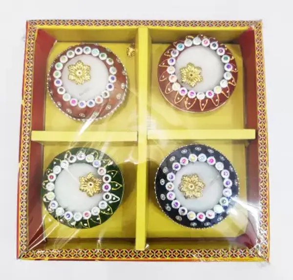 Designer_Teracotta_Clay_Candle_Diya_Multicolor_Pack_Of_4