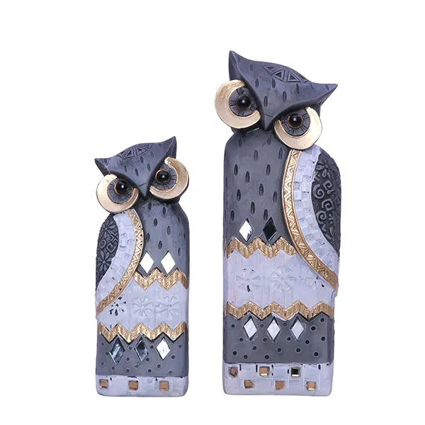 Decorative_Golden_Owl_Figurine_Set_Handcrafted_Showpiece_Large_19cm_H_X_6cm_L_X_4cm_D_Small_14cm_H_X_5cm_L_X_4cm_D