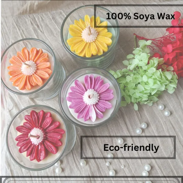 Daisy_Flower_Candle_Combo_Of_4_Aroma_Lavender_Champa_Jasmine_Rose_Candle