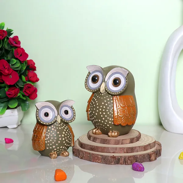 Handcrafted_Owl_Figurine_Set_Decorative_Showpiece_With_Two_Different_Sizes_Large_13cm_H_X_9cm_L_X_9cm_D_Small_10cm_H_X_7cm_L_X_7cm_D