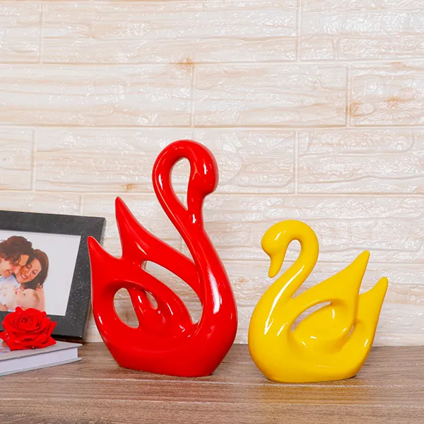 Lucky_Swan_Couple_Showpiece_For_Home_Decor_Red_Yellow_Polyresin_10_Inch