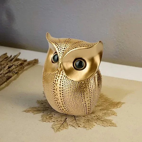 Decorative_Golden_Owl_Figurine_Set_Handcrafted_Showpiece