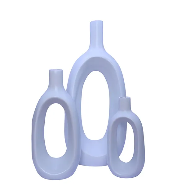 Oval_Shaped_Flower_Vases_For_Home_Decor_White_Polyresin_9_5_Inch