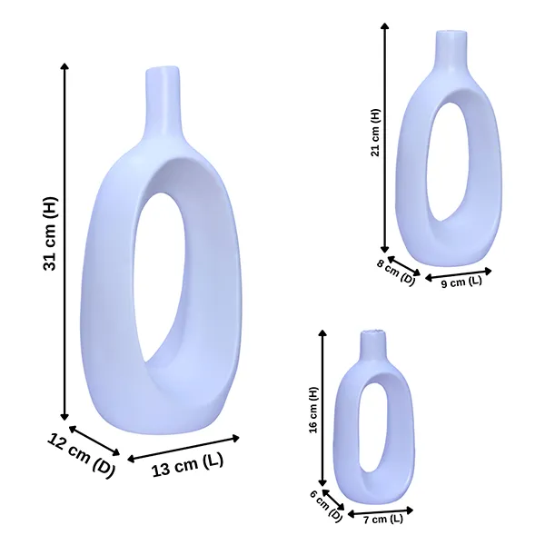 Oval_Shaped_Flower_Vases_For_Home_Decor_White_Polyresin_9_5_Inch