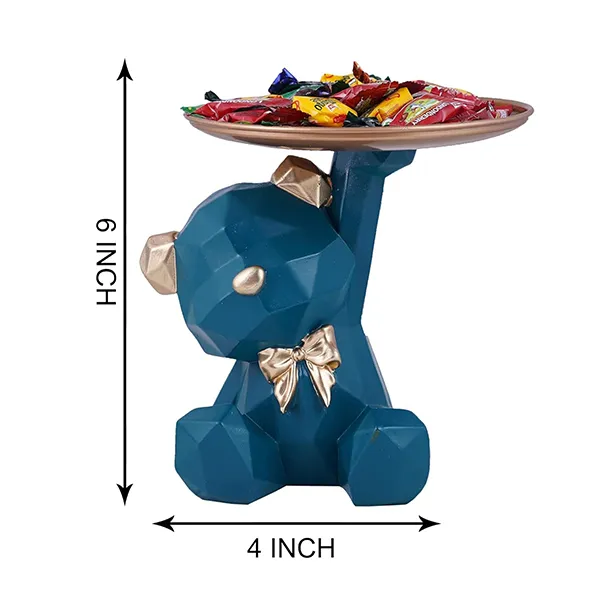 Geometric_Blue_Bear_Candy_Tray_6_Inch_Resin_Decor_Organizer_With_Gold_Accents