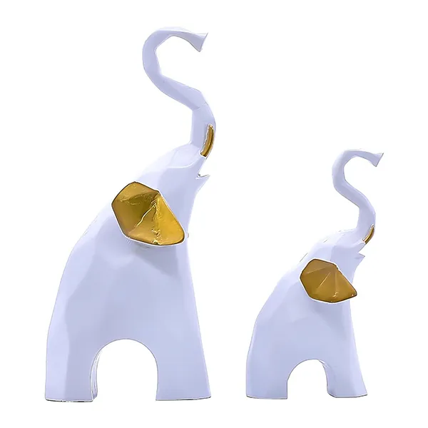 Elephant_Showpiece_For_Home_Decor_Set_Of_2_White_Polyresin_7_5_Inch