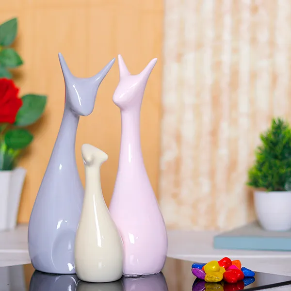 Lucky_Deer_Family_Showpiece_Set_Of_3_Multicolor_Polyresin_Home_Decor_10_Inch