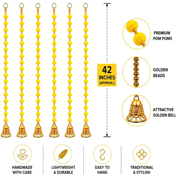 Handmade_Yellow_Pom_Pom_Bell_Door_Hanging_Toran_For_Home_Pooja_Decoration_Set_Of_5