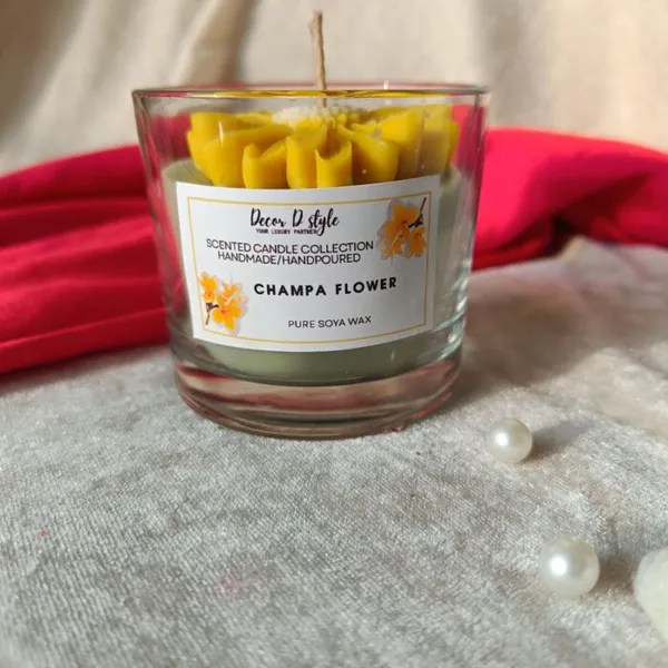Daisy_Flower_Yellow_Candle_Champa_Aroma_Candle