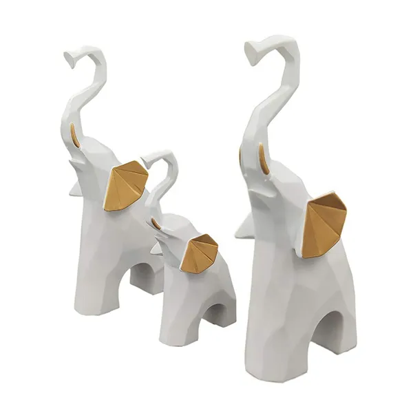 Elephant_Showpiece_For_Home_Decor_Set_Of_3_White_Polyresin_7_5_Inch