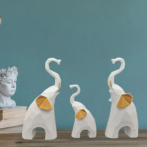 Elephant_Showpiece_For_Home_Decor_Set_Of_3_White_Polyresin_7_5_Inch