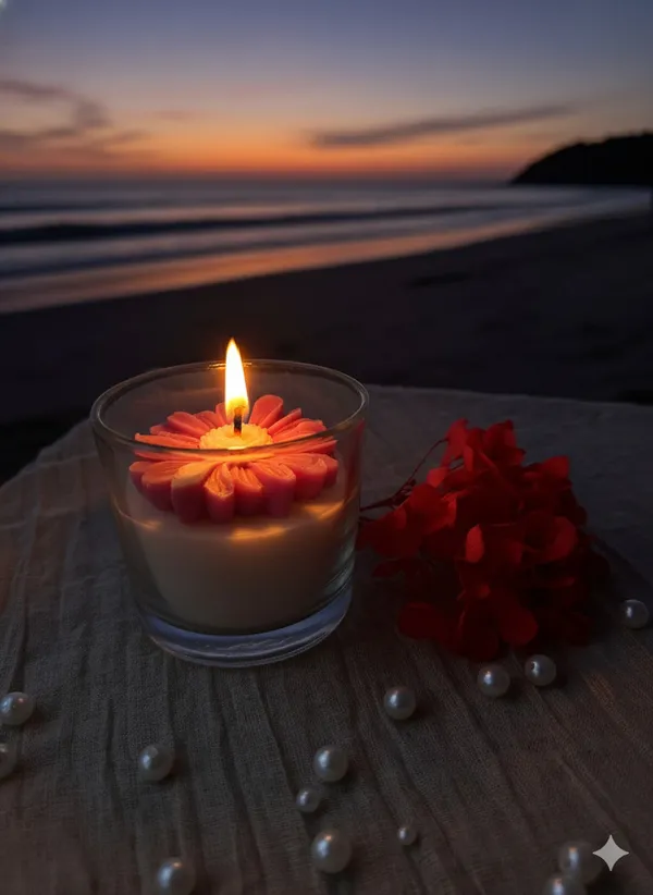 Daisy_Flower_Red_Candle_Rose_Aroma_Candle