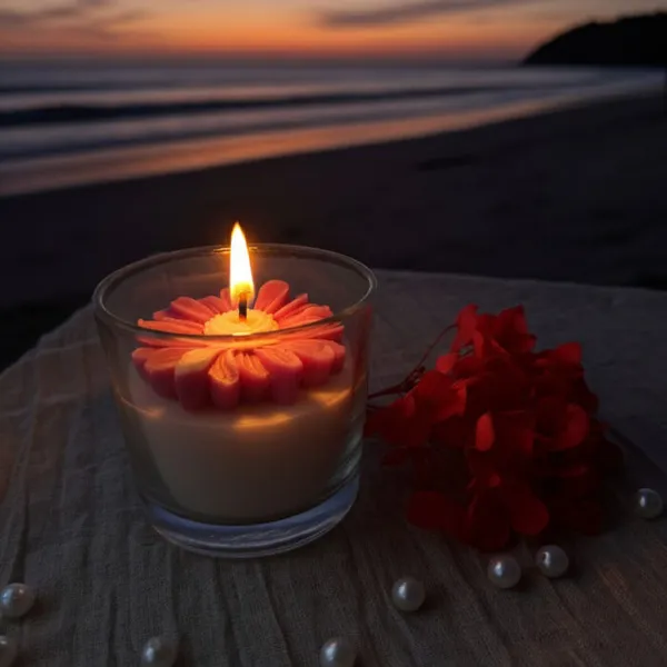 Daisy_Flower_Red_Candle_Rose_Aroma_Candle