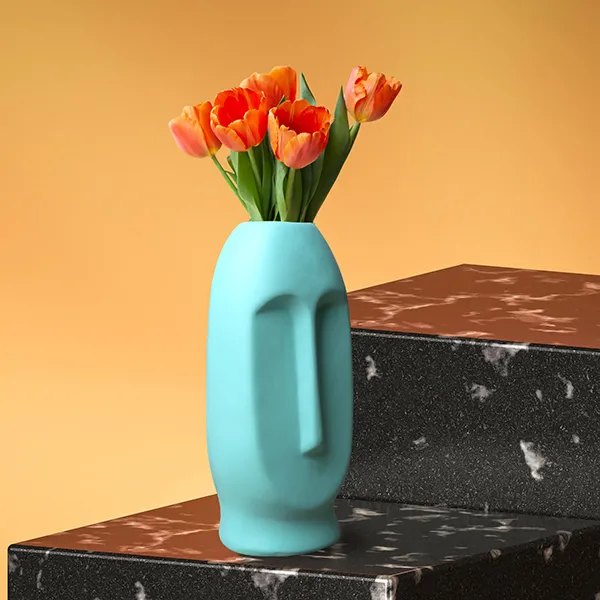 Human_Face_Flower_Vases_For_Home_Decor_Green_Polyresin_9_5_Inch