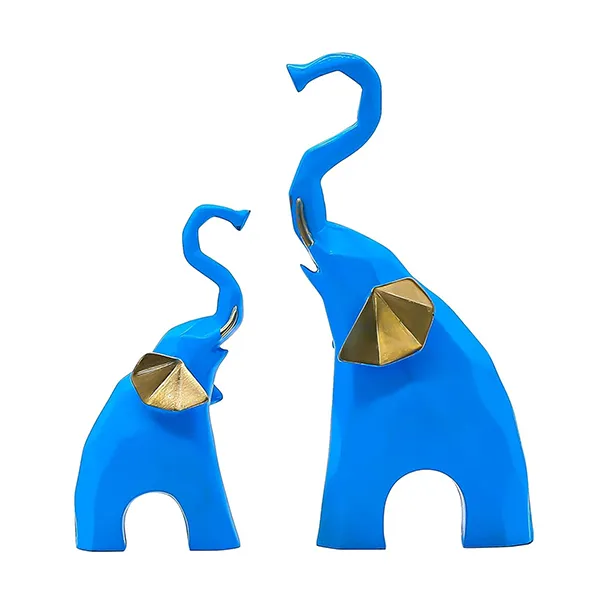 Elephant_Showpiece_For_Home_Decor_Set_Of_2_Blue_Polyresin_7_5_Inch