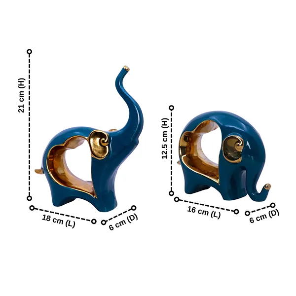 Blue_Gold_Polyresin_Elephant_Figurines_Set_Of_2_H_21_12_5_Cm