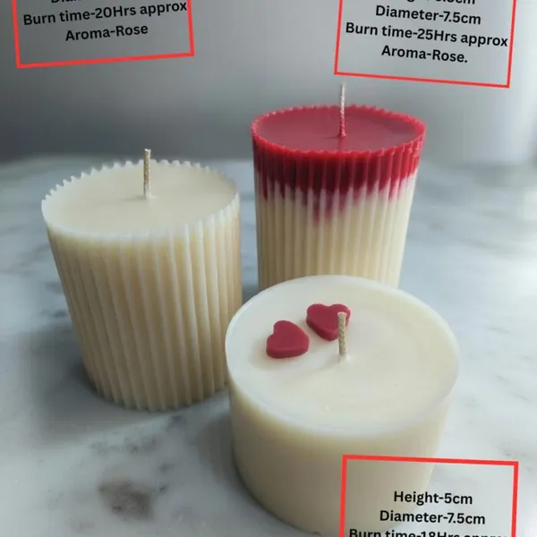 Decorative_Pillar_Candle_With_Rose_Aroma_Set_Of_3_Handmade_Candle