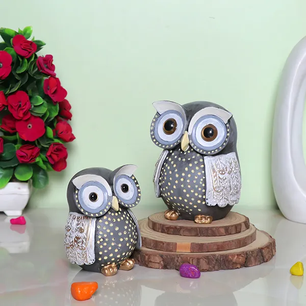 Handcrafted_Owl_Figurine_Set_Decorative_Showpiece_With_Two_Different_Sizes_Large_13cm_H_X_9cm_L_X_9cm_D_Small_10cm_H_X_7cm_L_X_7cm_D