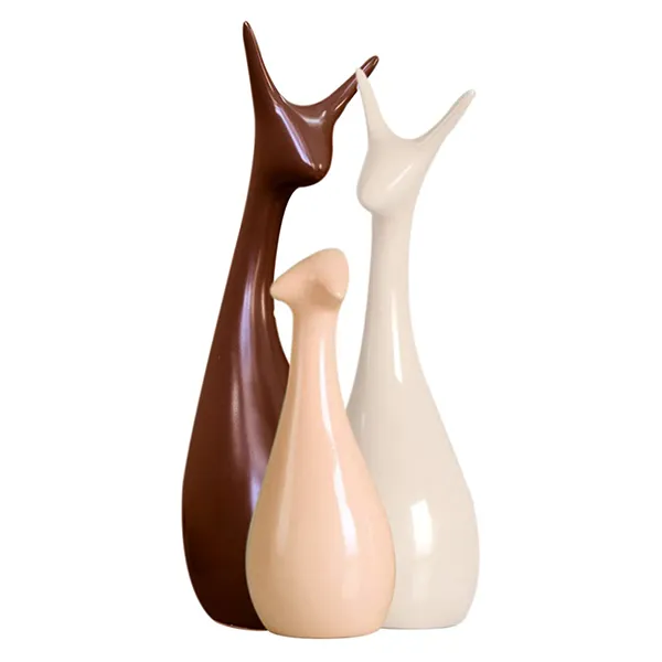 Polyresin_Decorative_Multicolour_Deer_Family_Showpiece_Set_Of_3