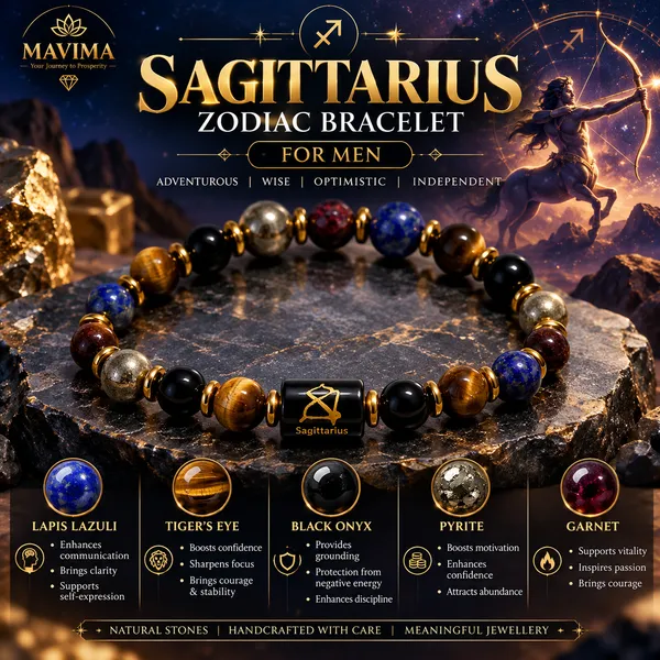 Multicolor_Stone_Bead_Sagittarius_Zodiac_Bracelet_For_Men