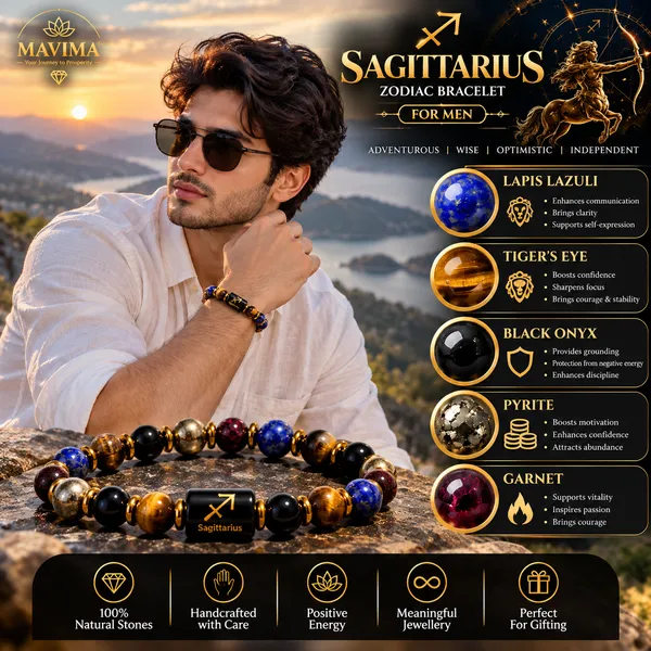 Multicolor_Stone_Bead_Sagittarius_Zodiac_Bracelet_For_Men