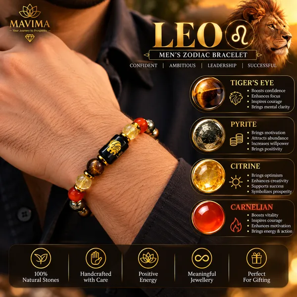 Multicolor_Stone_Bead_Leo_Zodiac_Bracelet_For_Men