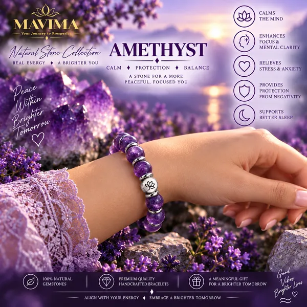 Purple_Amethyst_Stone_Bead_Crystal_Bracelet_For_Unisex