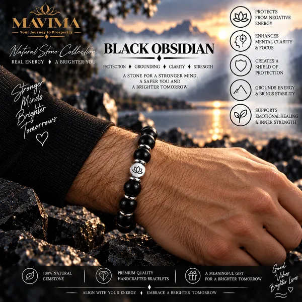 Black_Obsidian_Stone_Bead_Protection_Bracelet_For_Unisex