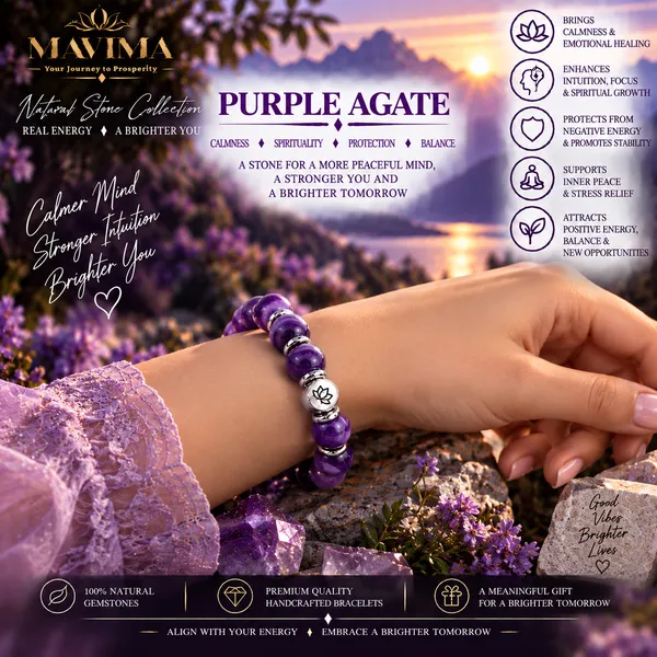 Purple_Banded_Agate_Stone_Bead_Bracelet_For_Unisex