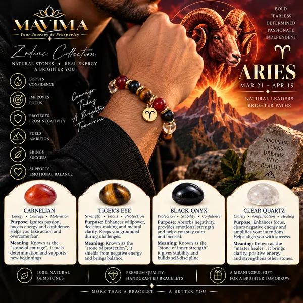Multicolor_Stone_Bead_Aries_Zodiac_Bracelet_For_Men
