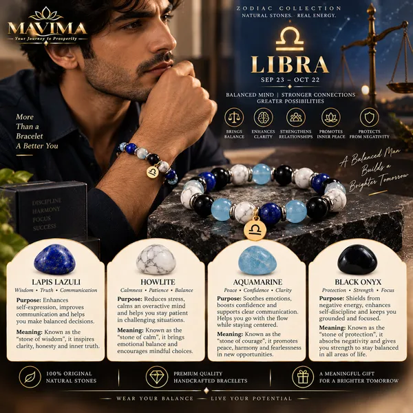 Multicolor_Stone_Bead_Libra_Zodiac_Bracelet_For_Men