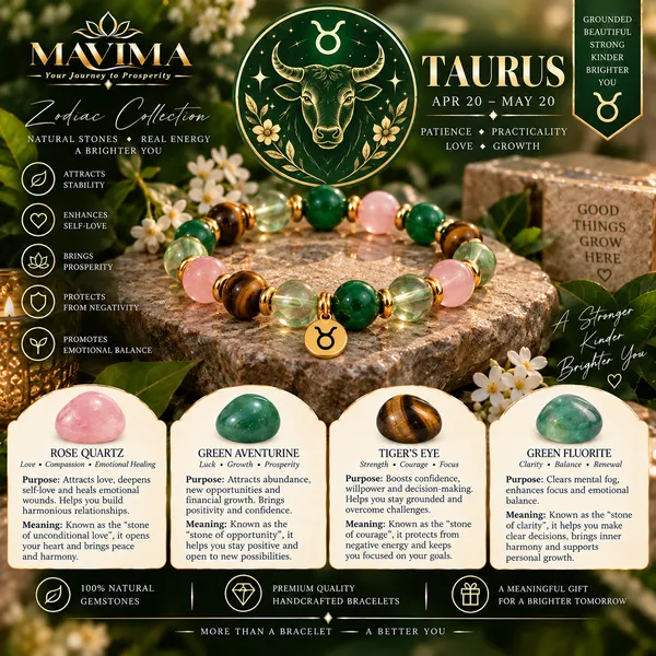 Mavima_Multicolor_Stone_Beads_Taurus_Zodiac_Bracelet_For_Women