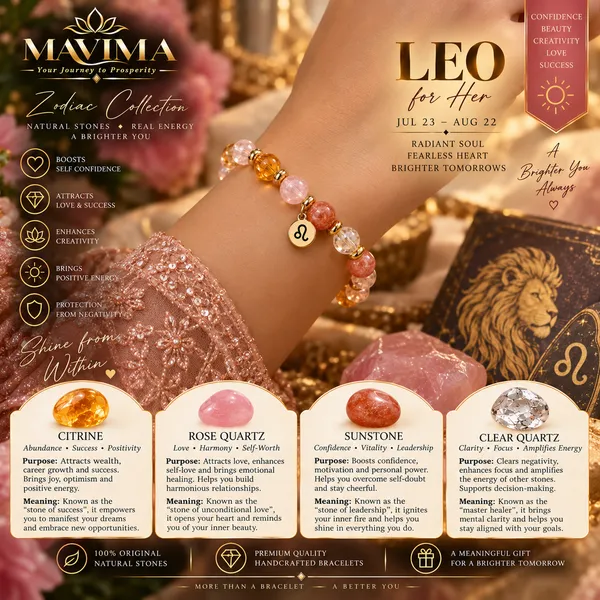 Multicolor_Stone_Bead_Leo_Zodiac_Bracelet_For_Women