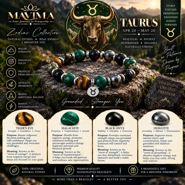 Mavima_Multicolor_Stone_Beads_Taurus_Zodiac_Bracelet_For_Men