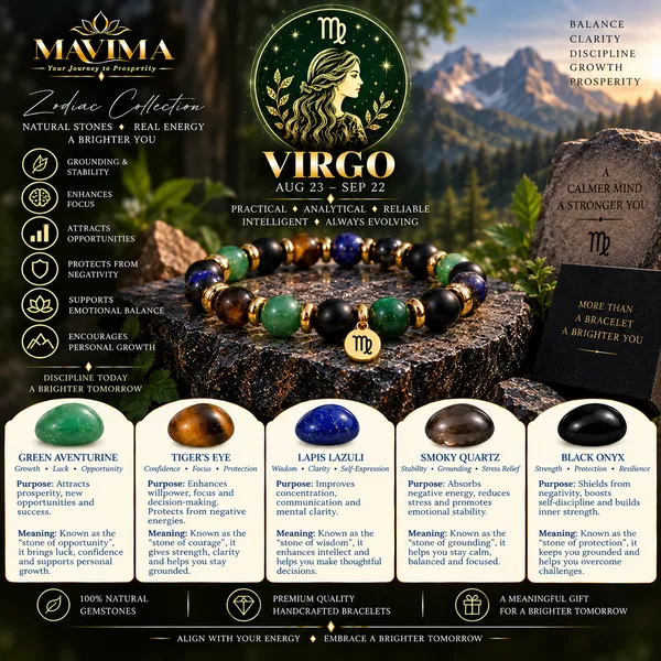 Multicolor_Stone_Bead_Virgo_Zodiac_Bracelet_For_Men