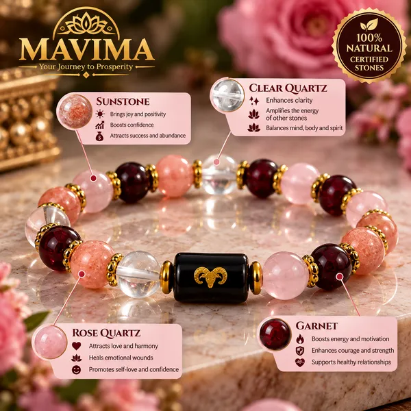 Multicolor_Stone_Bead_Aries_Zodiac_Bracelet_For_Women