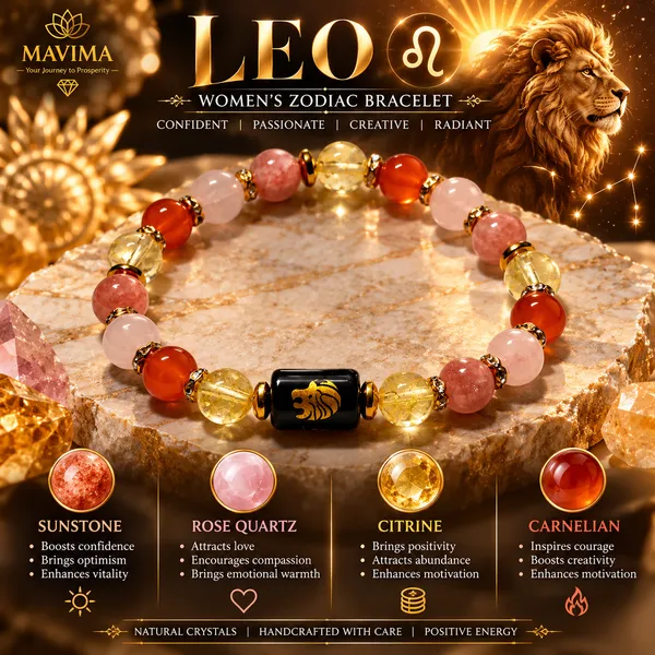 Multicolor_Stone_Bead_Leo_Zodiac_Bracelet_For_Women