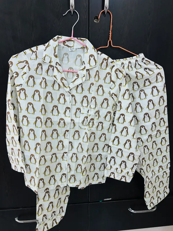White_Printed_Cotton_Pyjama_Set_for_Boys_&_Girls
